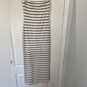 Black and White Striped Women's Fitted tube dress